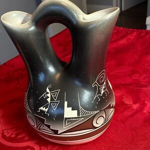 Native America Etched Wedding Vase-Vintage!!